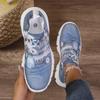 Fashion Letters Floral Print Platform Sneakers for Women Fashion Knitting Casual Sports Shoes Woman Non Slip Breathable Running Shoes