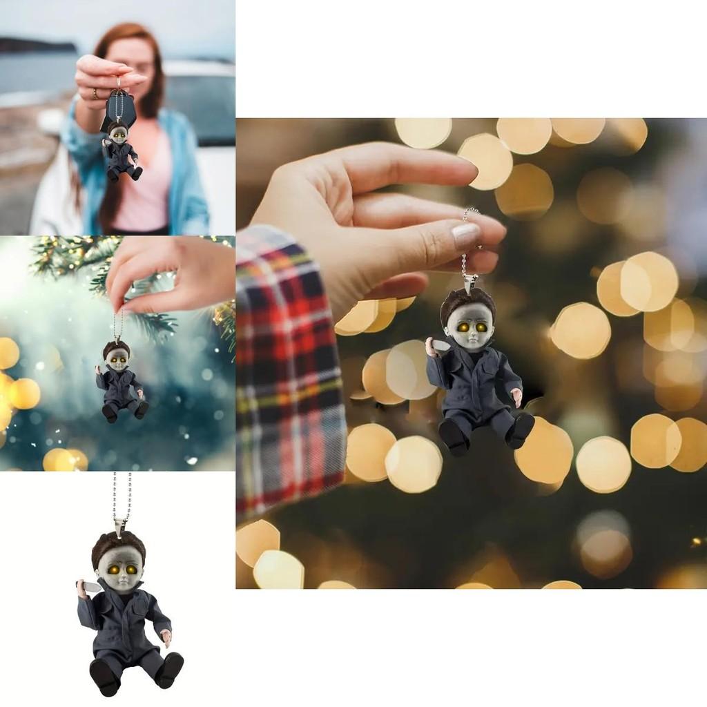 Cartoon Creative Acrylic Car Hanging Ornament Festive Holiday Decoration Home For
