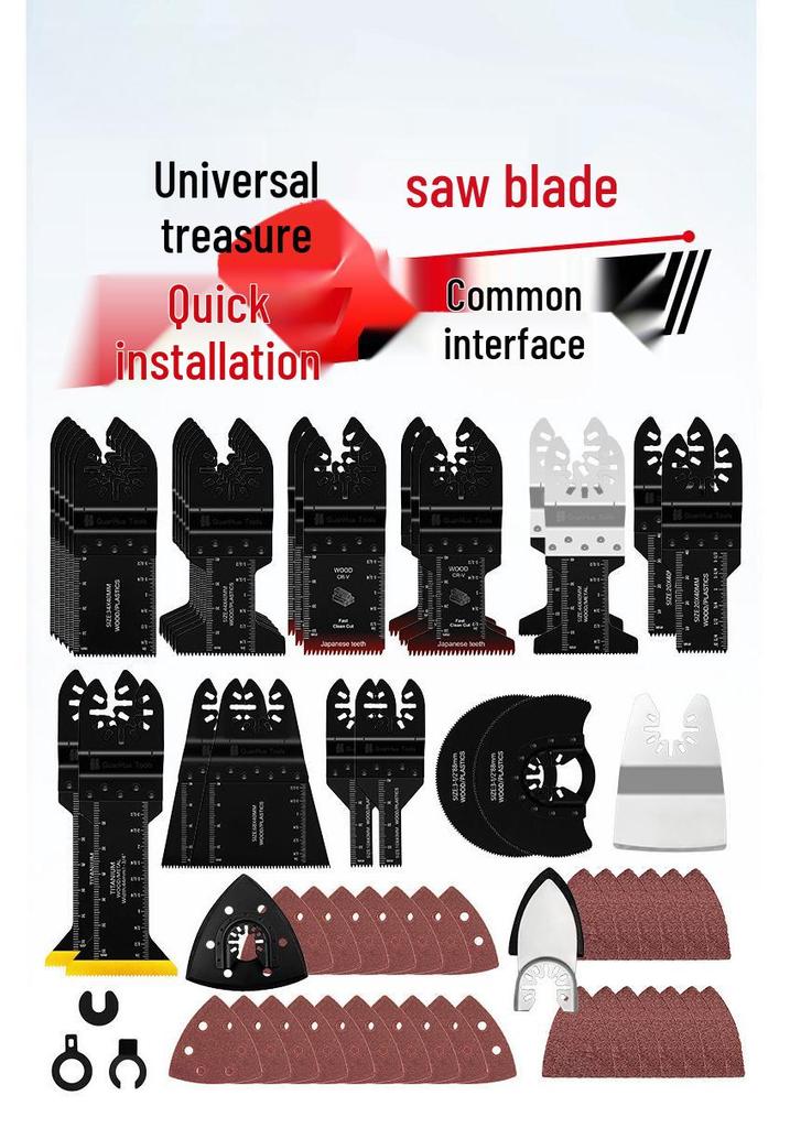116-Piece Universal Oscillating Saw Blade Set for Cutting Iron, Nails, Aluminum, and Sheet Metal