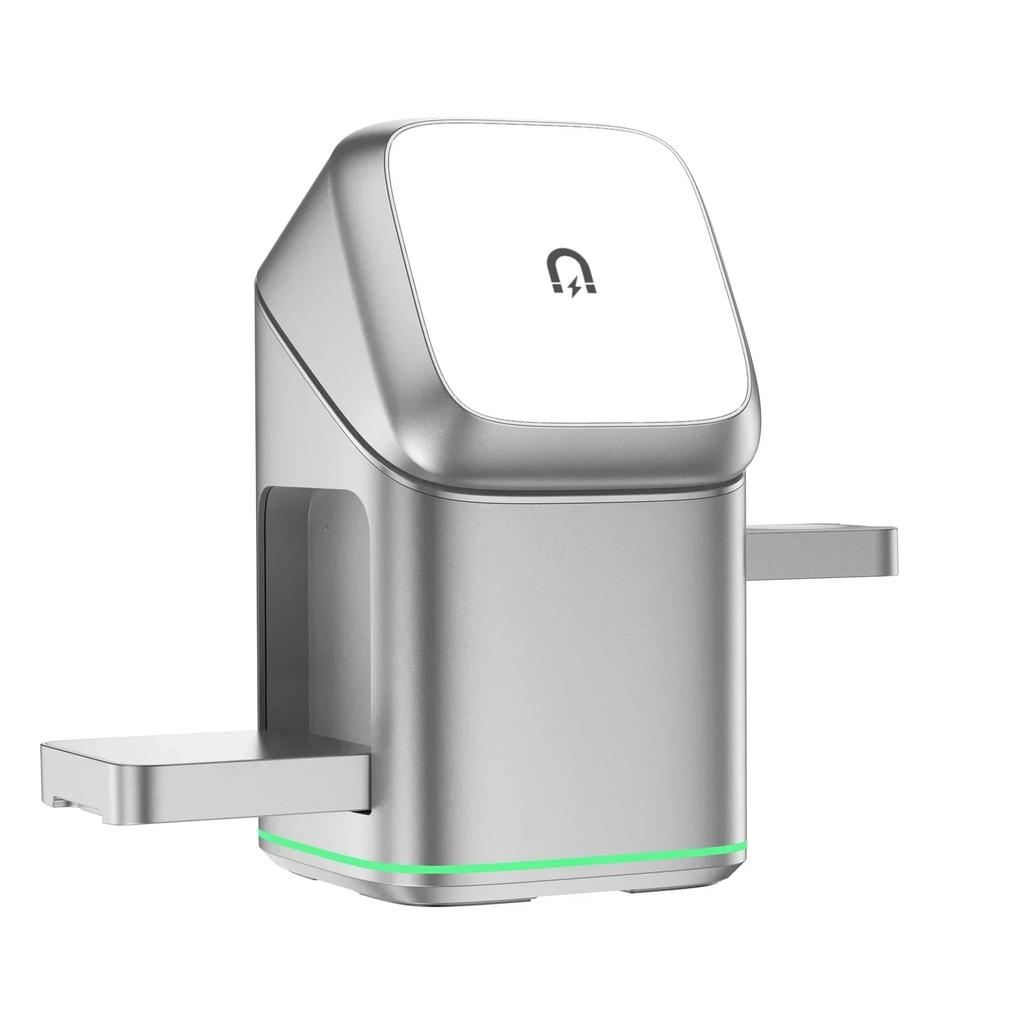 3 In 1 Wireless Charger Stand For Samsung Phone iPhone 16 15 14 13 Pro Max iWatch AirPods With LED Light Fast Charging Station