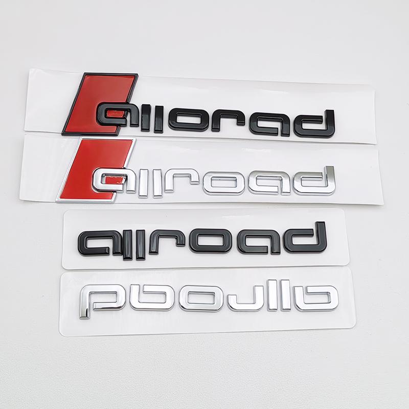 3D ABS Chrom Schwarz Logo Allroad Emblem Buchstaben Auto Kofferraum Abzeichen Für Audi A4 B8 B9 A6 C5 C7 C8 Allroad Aufkleber Auto Zubehör