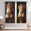 2pcs Lion King Father and Son Printed Curtains   Shade and Privacy Protection   Suitable for Decorating Various Rooms