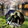 Custom Name Personalized Superhero Movies Print Umbrella, Auto Open Close, 8‑Rib Sturdy Frame, Commute Camping Hiking Use, Birthday Gift