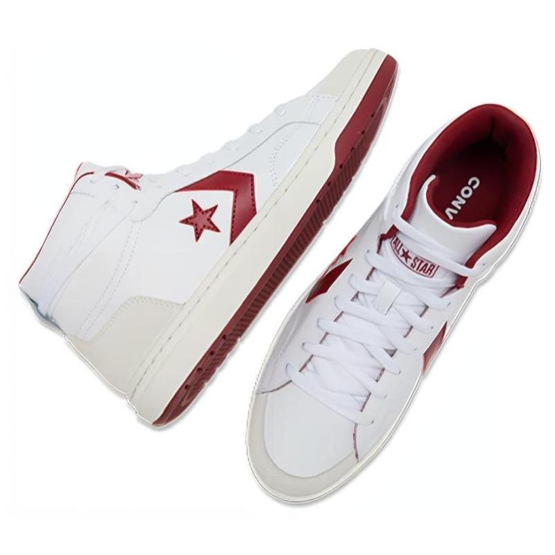 Converse Pro Blaze Sports Abrasion Absorbent High Top Vintage Basketball Shoes Unisex White Red