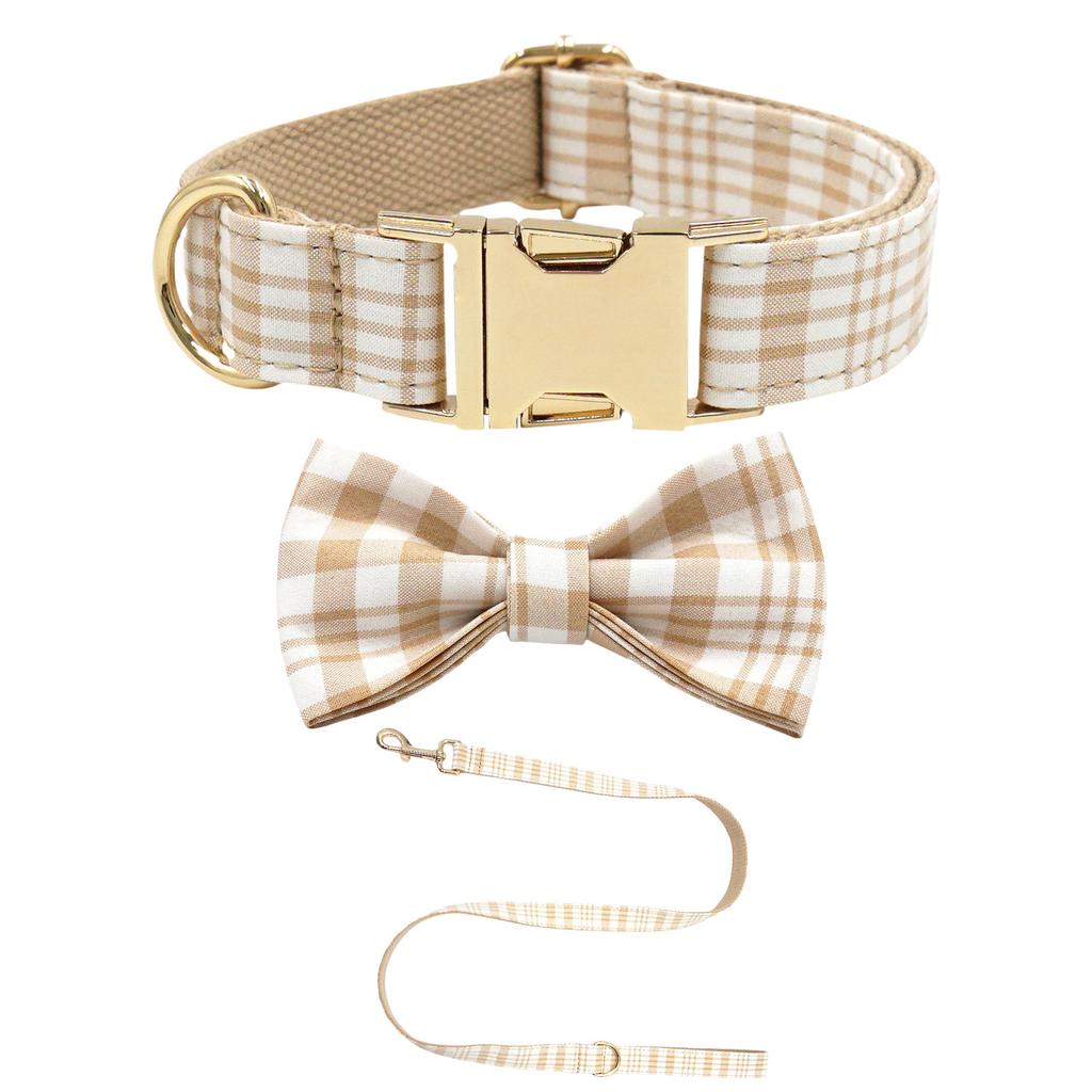 Custom Dog Collars Include A Cute Bow And Leash, Can Be Printed With Name And Phone Number, Suitable For Small, Medium And Large Dogs