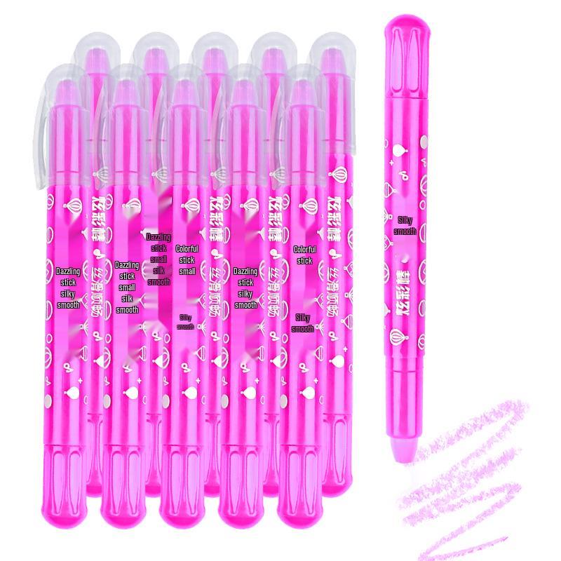 Water-Soluble Colorful Spinning Crayon Stick with Paint Brush - Single Pack, Free Shipping, Smooth Wax Lipstick Pen for Art Rooms and Kindergartens.