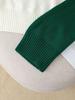 Cross-Border Autumn/Winter Color Block Knit Sweater - Women's Long Sleeve Top