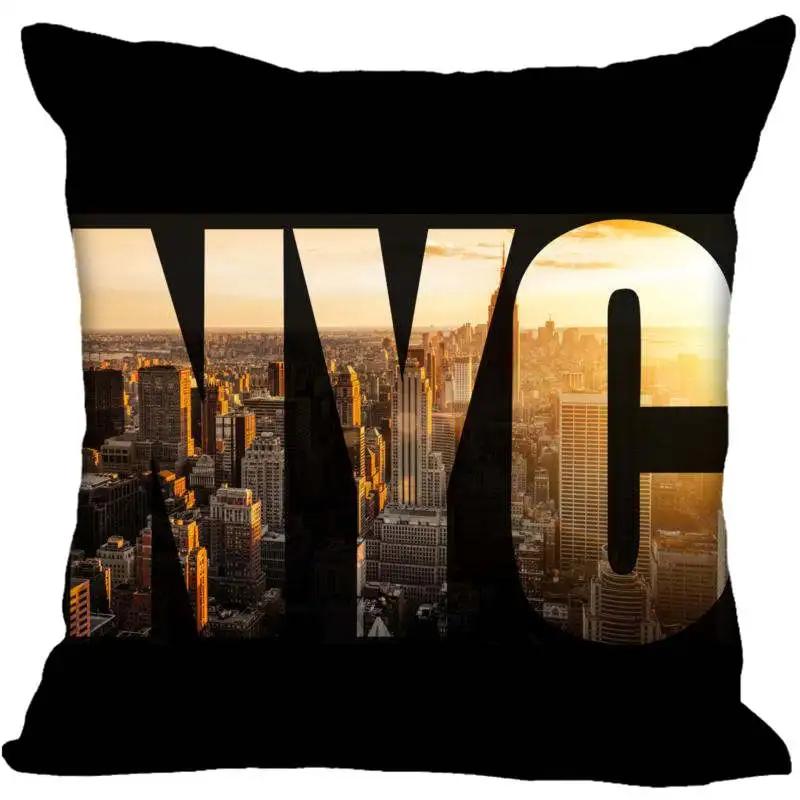 Individuelle New York City Quadratische Kissenhülle Individuelle Reißverschluss-Kissenbezughülle 45X45cm(Eine Seite)