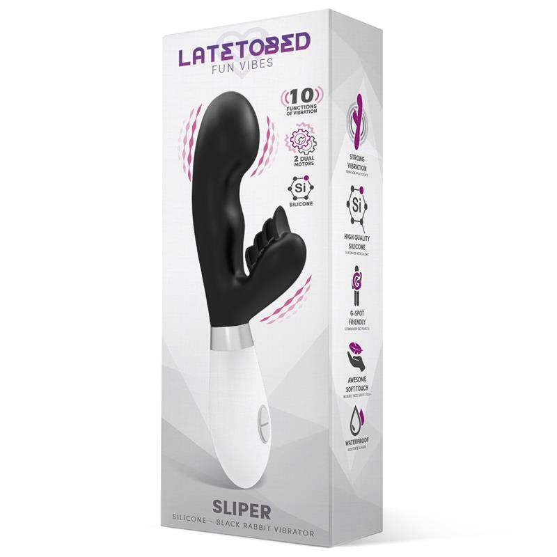 Sliper Vibrator Rabbit Silicone Black