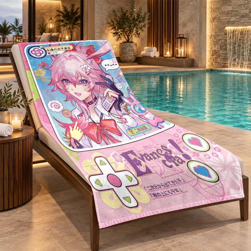 Beach Towel with Honkai_ Star Rail Design, Quick Dry Lightweight Towel for Swimming Pool Travel