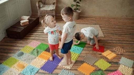 sensory mat of numbers 1 pc - light green soft