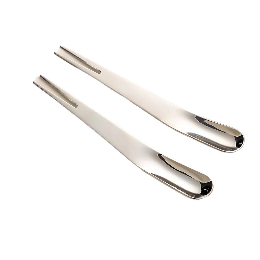 Light luxury fruit fork set, dessert cake fork and spoon dual-purpose household stainless steel high-value two-tooth fork