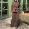 Cross-border Europe, America, Amazon Autumn New Women's Clothing Fashion Temperament Lace-up Casual Top Straight Skirt