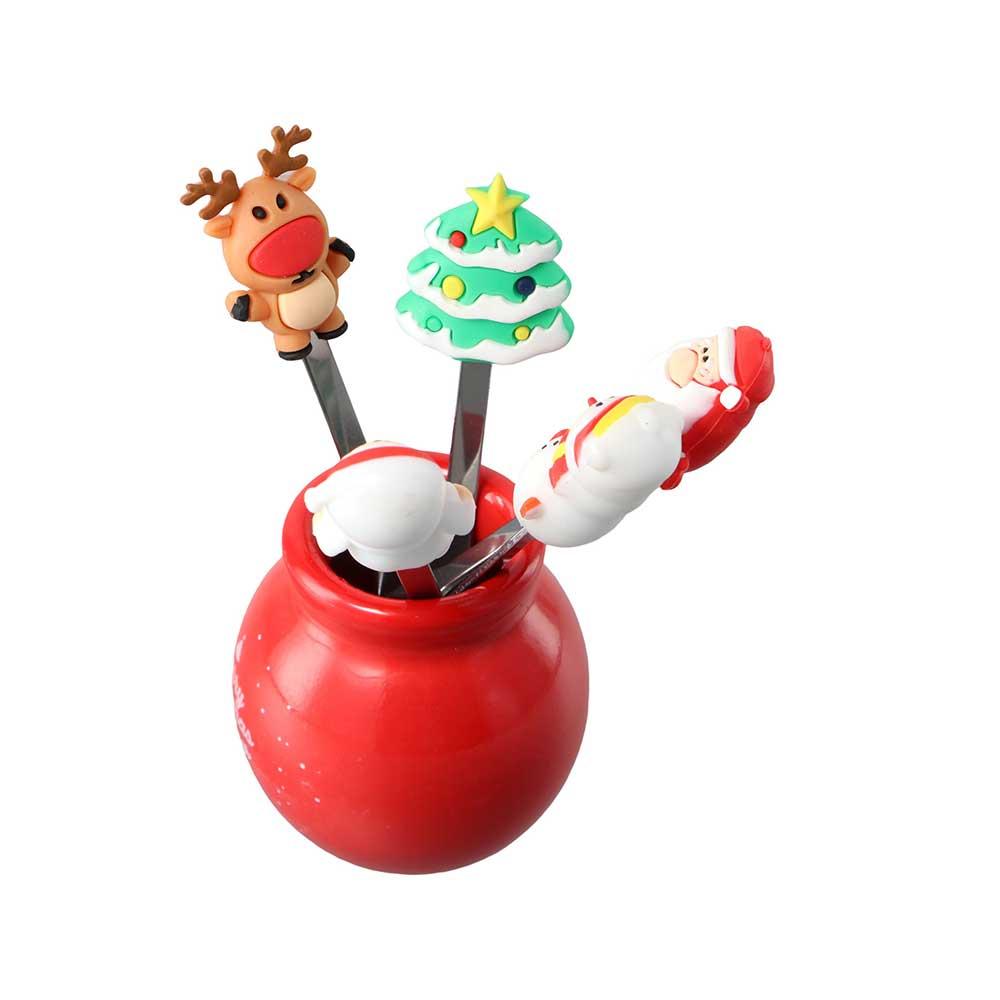 Ornaments New Year Table Accessories Vegetable Fork Christmas Decorations Christmas Fruit Fork