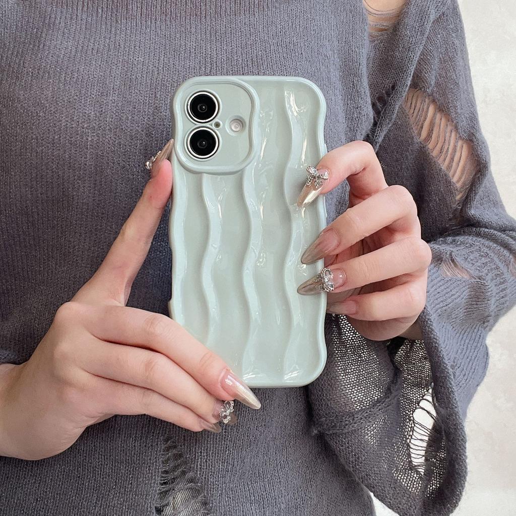 Niche advanced induction electroplating water ripple is suitable for iPhone17Pro max mobile phone case Apple 16 new 15/14.