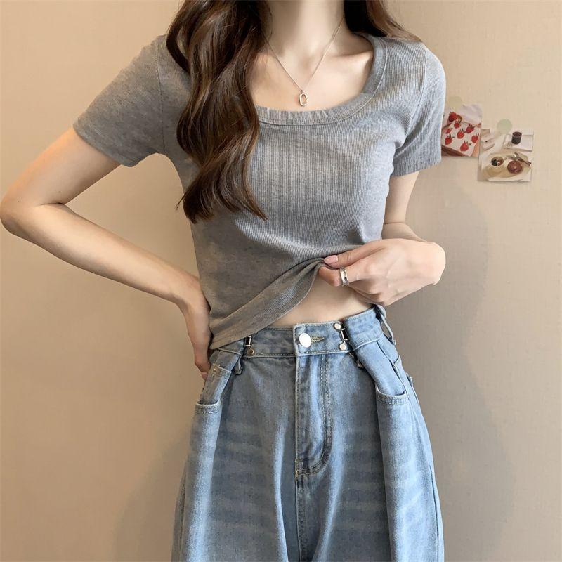 Damen-T-Shirt Street Dance Druck Kurzärmlig Sommer Freizeit Top Größe 8