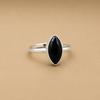 Black Onyx Marquise Statement Ring – 925 Sterling Silver Minimalist Gemstone Ring