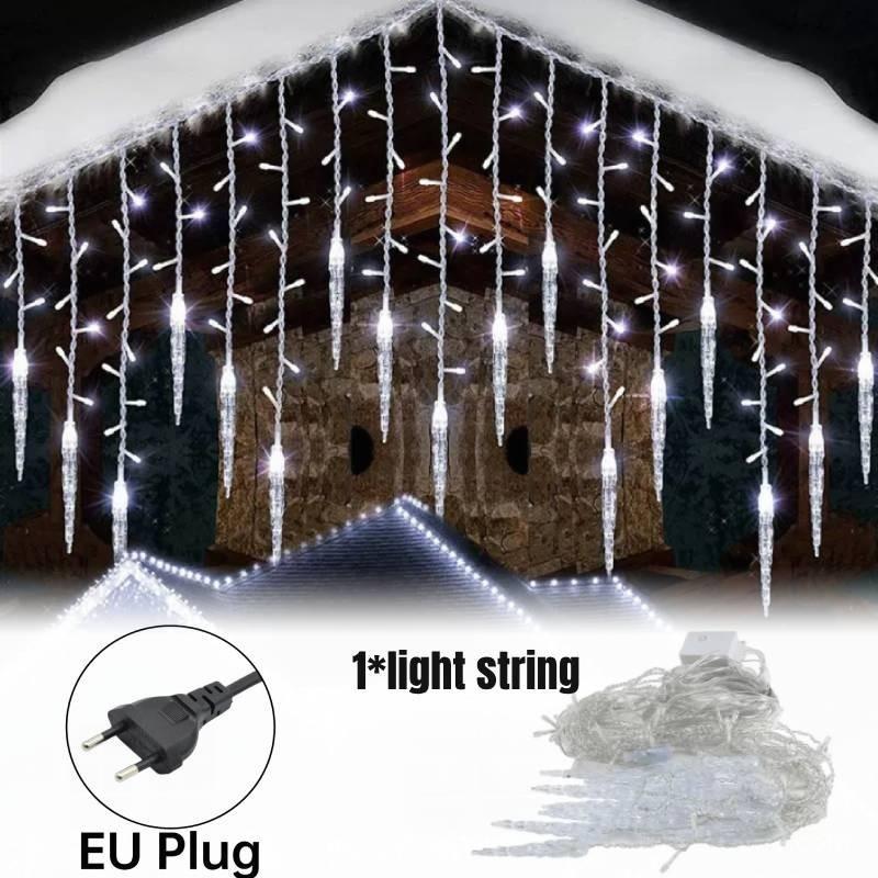 

Outdoor Waterproof Led Icicle String Lights For Christmas Decor Warm White 3.5m White EU