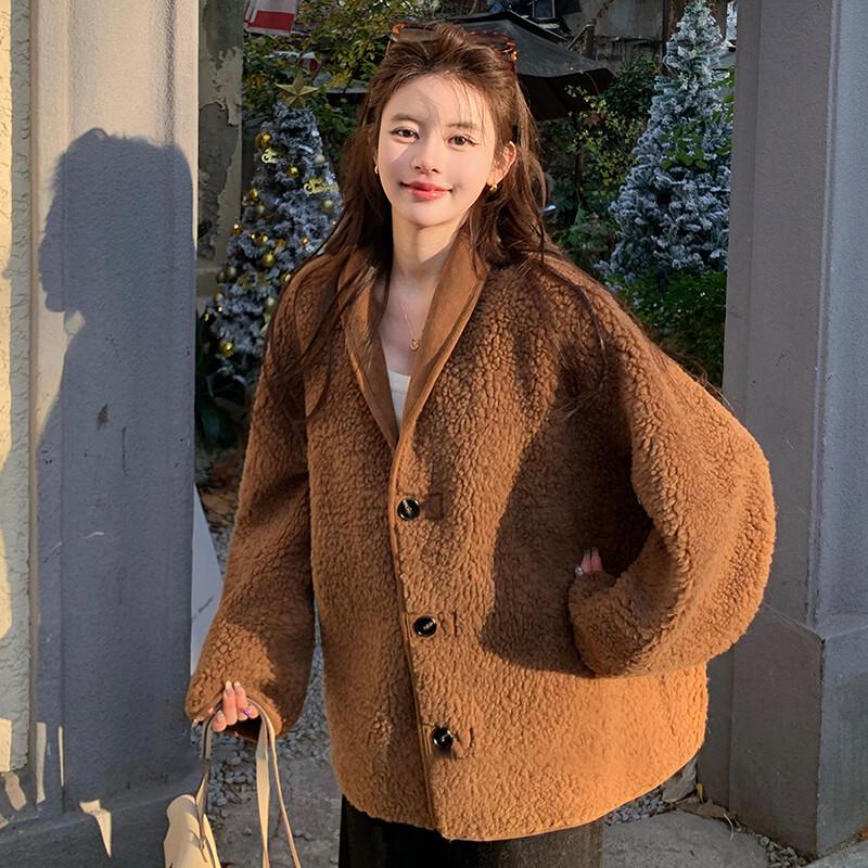 Kaiser Women's Wool Shearling Reversible Coat