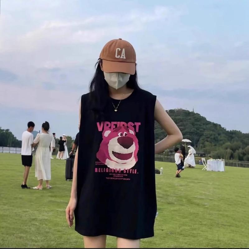 Women's Mid-length T-shirt Summer Student Pajamas Top I Small Vest Home Nightdress