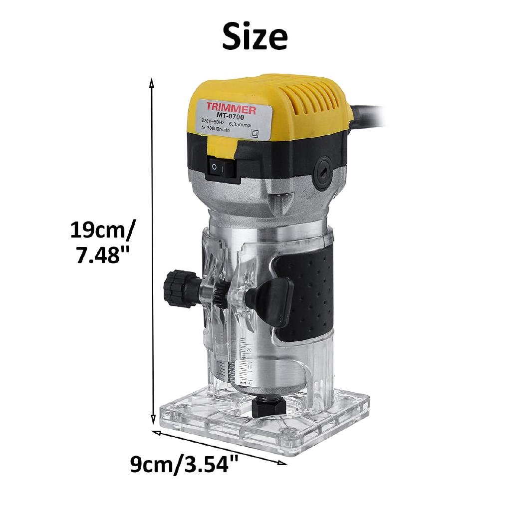 220V Electric Hand Trimmer Wood Router 2200W 6.35mm Woodworking Laminator Carpentry Trimming Cutting Carving Machine