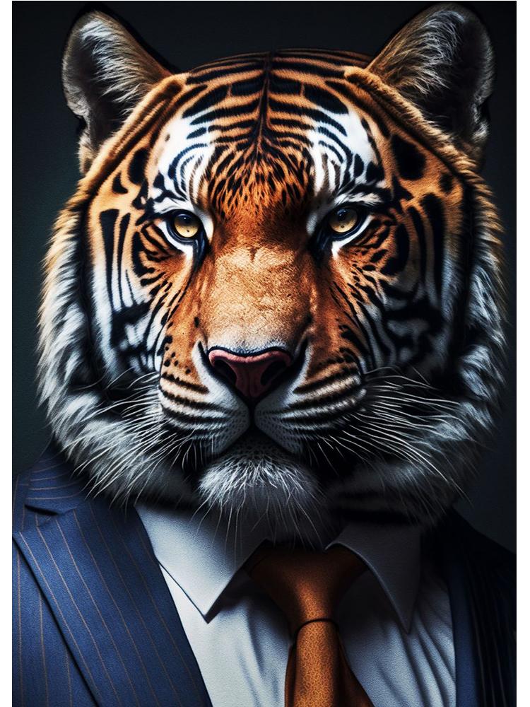 Mode Business Anzug Tiere Eule Affe Elefant Porträt Leinwand Malerei Poster Druck Wand Kunst Für Wohnzimmer Wohnkultur