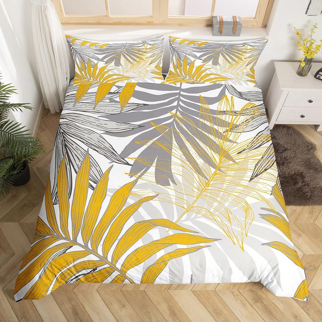 Povlak na přikrývku Ginkgo List Queen Přírodní Botanická Ložní souprava Rostliny Rustikální Farmářský Povlak na přikrývku Abstraktní Listy Povlak na peřinu