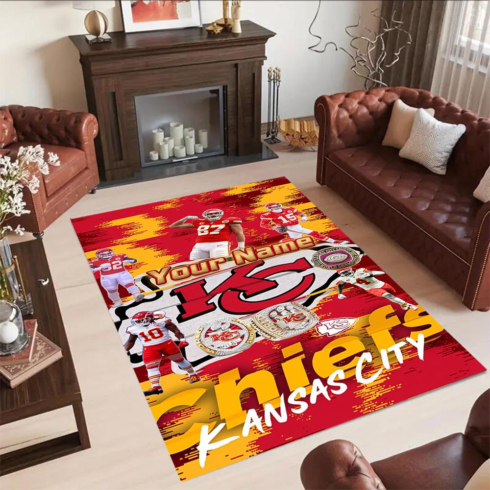 Kansas City Football Personalized Name Carpet Perfect For Hallway Outdoor Decorate Room Dormitory Antislip Rug Decorate Offices Spiritual Gift