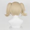 Gold Short Wig with Twin Perfect for and with Wig Perfect for Cultural and School Tail, Cosplay, Games, Disguises. Heat-Resistant Net. Halloween,