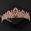 Baroque Red Crystal Tiaras and Crowns Prom Rhinestone Bridal Diadem Crown Taira for Women Wedding Hair Accessories Jewelry Crown