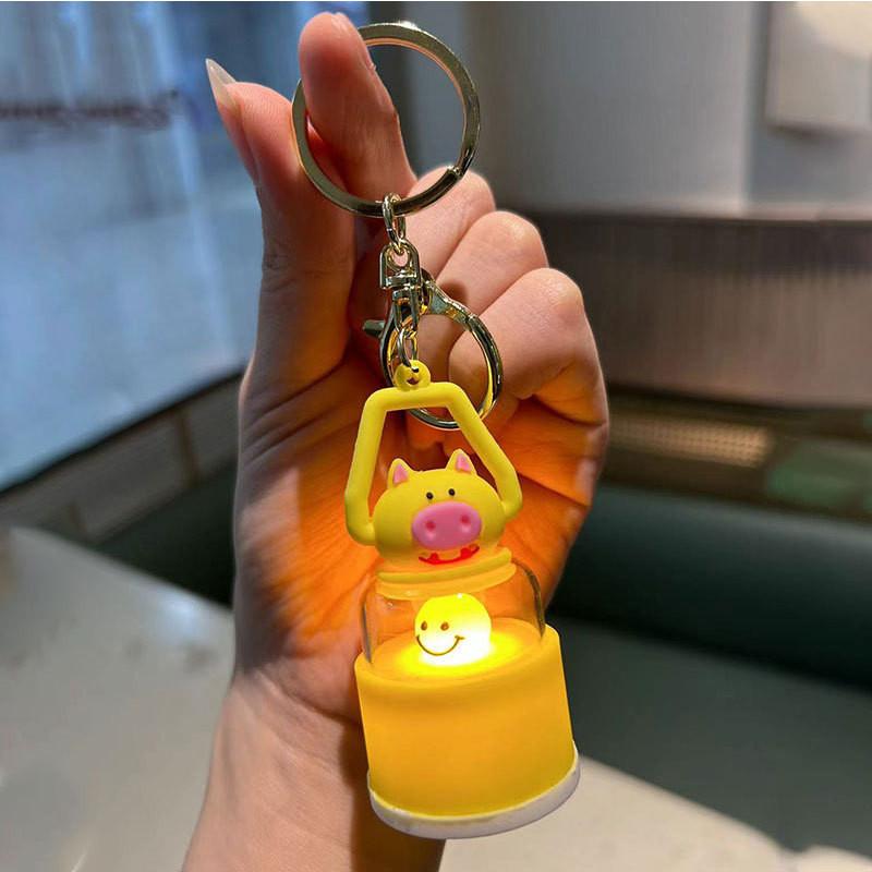 Cartoon Fluorescent Pig Keychain Bag Mobile Phone Pendant Accessories Gift Toy