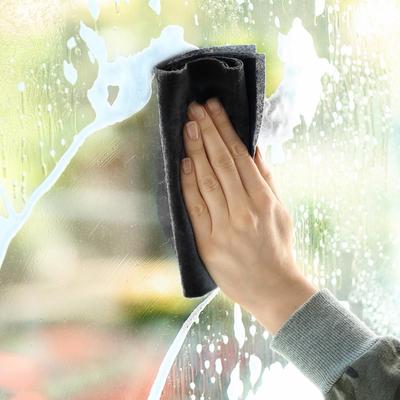 1 x dickes, spurloses Glasreinigungstuch, kein Wasserzeichen, abwischbares Geschirrtuch