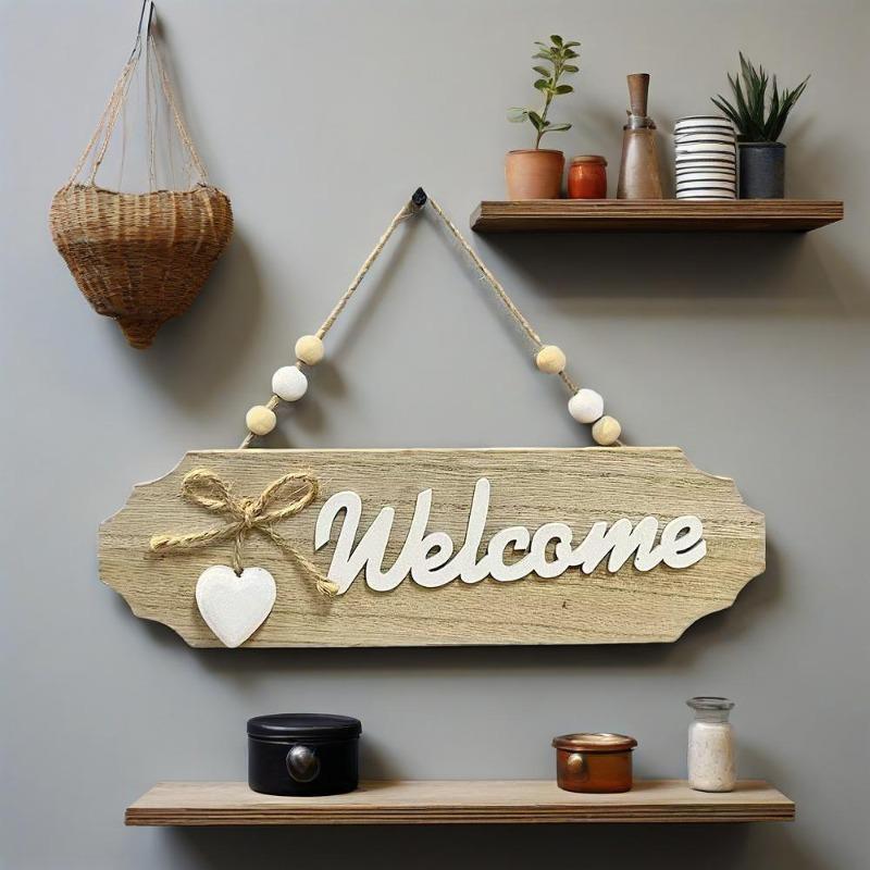 Wooden Welcome Sign Rustic Farmhouse Home Decor Hanging Wall Plaque Welcome Home Sign Wooden Door Sign Porch Housewarming Gift