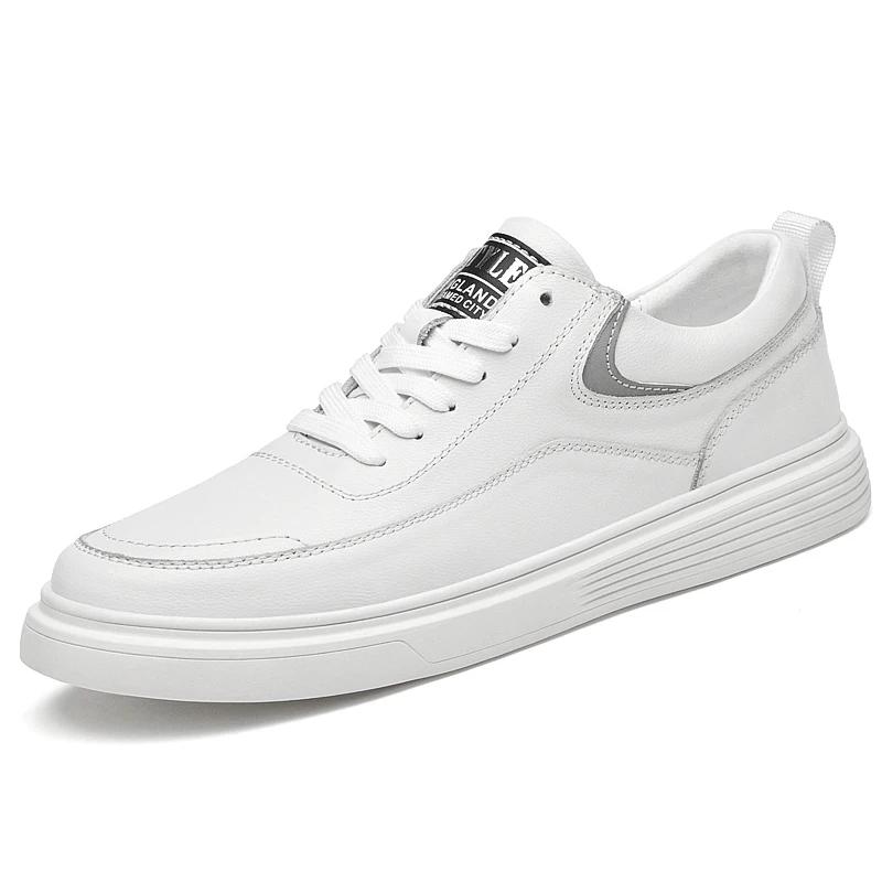 

Модные мужские кроссовки из натуральной кожи для ходьбы, мужская повседневная обувь, модные брендовые мужские кроссовки, обувь для мужчин, дизайнерская мужская обувь 45 белый