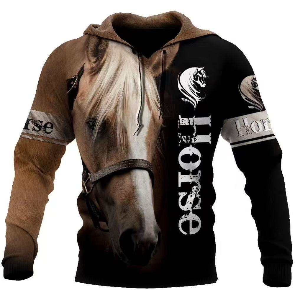 Winter New Sweater European and American Style Lion Animal 3D Three-dimensional Printing Pattern Large Size Loose Sweater