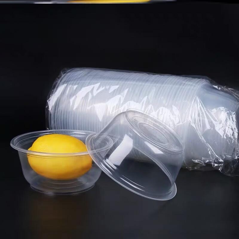 ZISIZ Disposable Round Plastic Bowl with Lid