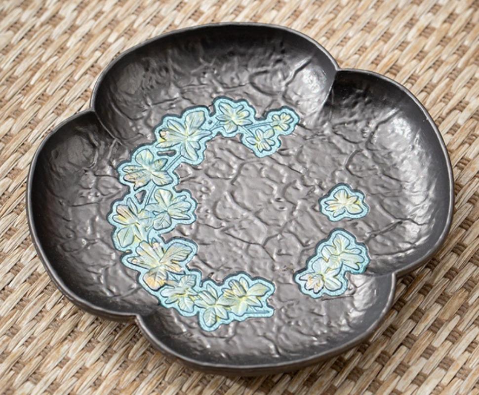 Japanese Antique Copper Coasters Retro Heat Insulation Cup Holder Mat Pad Chinese Kung Fu Gungfu Tea Ceremony Tea Trays Teaware