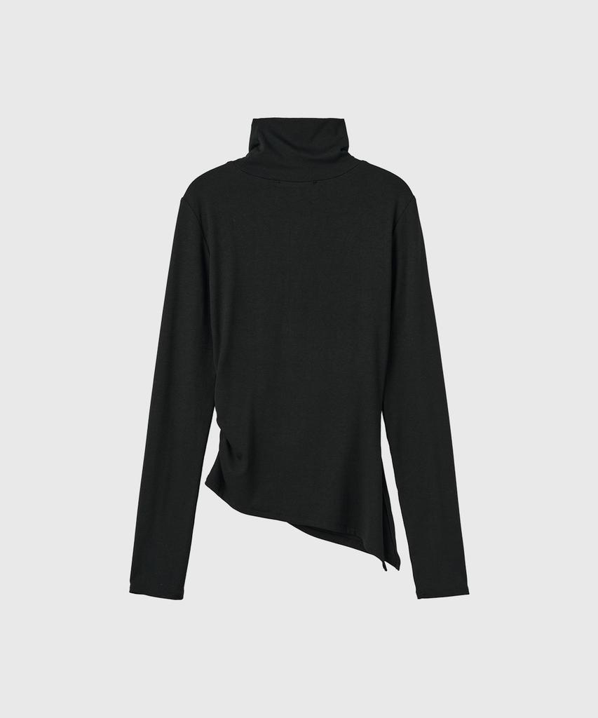 GENERALIDEA Drape Piercing Turtleneck T-Shirt [Black] / Gf3Lts506