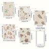 50 Pcs Pack Natural Floral Printed Linen Drawstring Bags White for Jewelry Wedding Decor Rustic Party Favors Gift Bags.