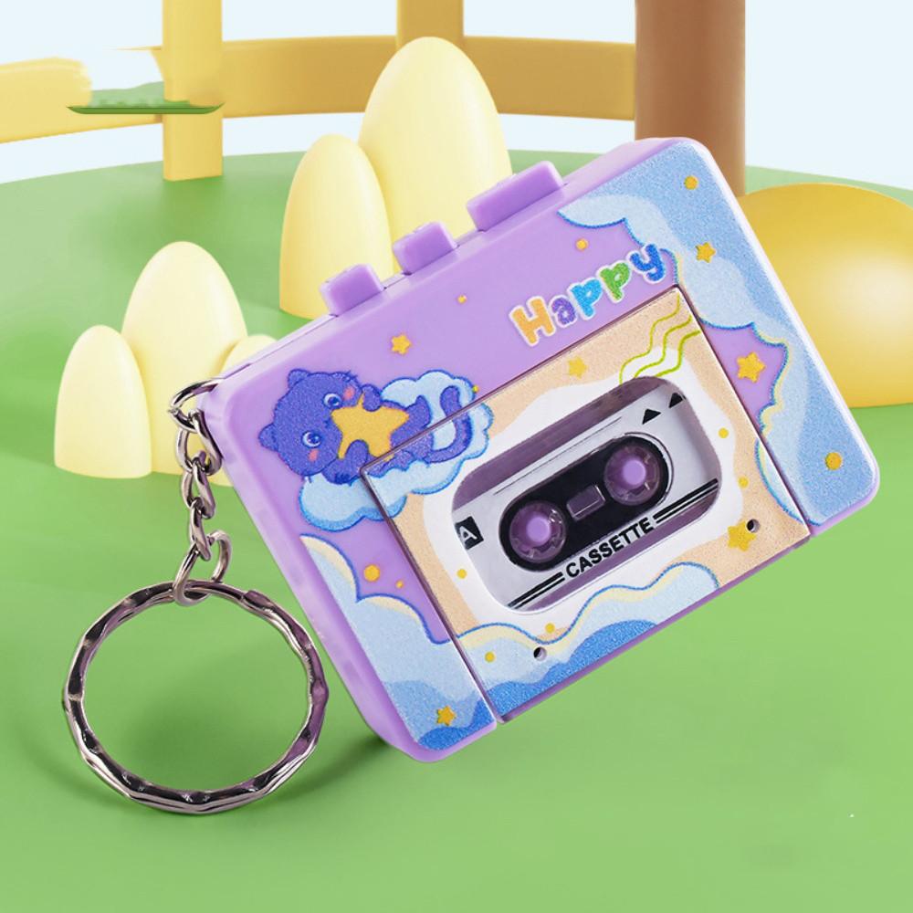 Mini Retro Recorder Keychain Creative Cartoon Tape-shaped Schoolbag Pendant