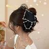 Set of 5 Elegant French Pearl Bead Triangle Claw Hair Clips - Luxury Versatile Hair Accessories