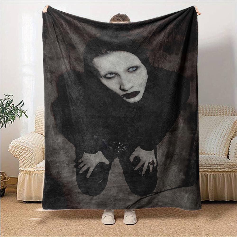 Dark Gothic Portrait Blanket Soft Throw Blanket For Home Bedroom Bed Sofa Travel Office Solid Christmas Blanket