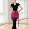 Shiny Sequin Hipscarf 4-Row Dance Wrap-skirt Fringe Hipwrap Belly Dance Belt  Dancer