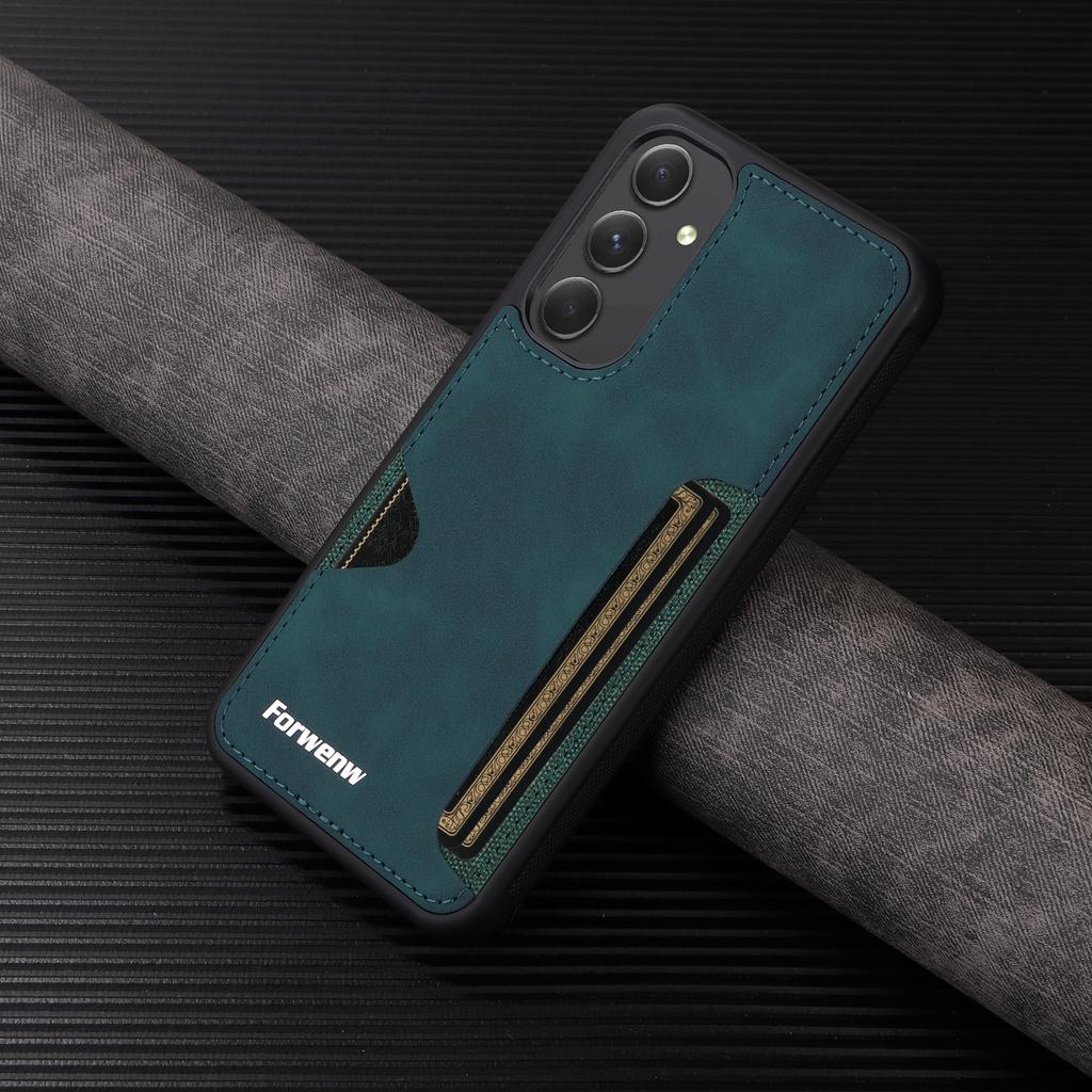 FORWENW F5 Series For Samsung Galaxy A35 5G Phone Case PU Leather+TPU Card Holder Anti-drop Cover
