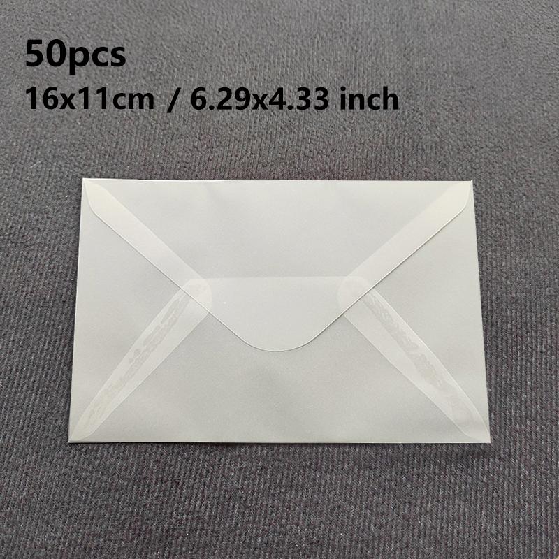 50pcs/lot Blank Translucent Envelope for Invitations Postcards European Giftbox Message Card Envelopes Wedding Business Letters