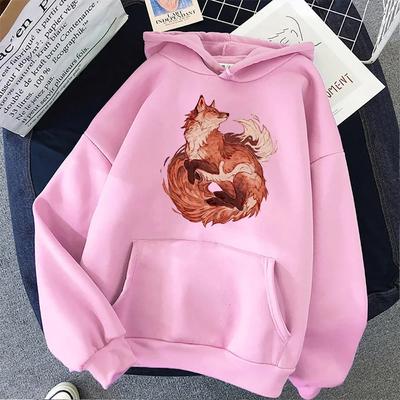 Lovers Trend Hoodie Vos Ukiyo-e Dier Japan Manga Hoodies Herfst Fleece Dames Sweatshirts Schattige Streetwear Hipster Herenkleding