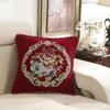 Embroidered Flowers Jacquard Cushion Cover 48x48CM Light Luxury Home Bed Headrest Pillowcase Car Office Sofa Seat Decor