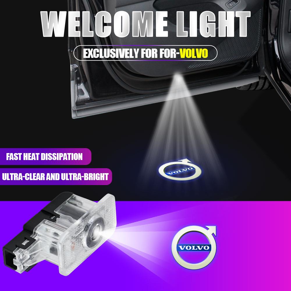 2PCS Car LED Door Welcome Light Logo Projector Light Accessories for VOLVO S60L V40 V40CC XC60 XC90 V60 2014-2019 S80L 2012-2016