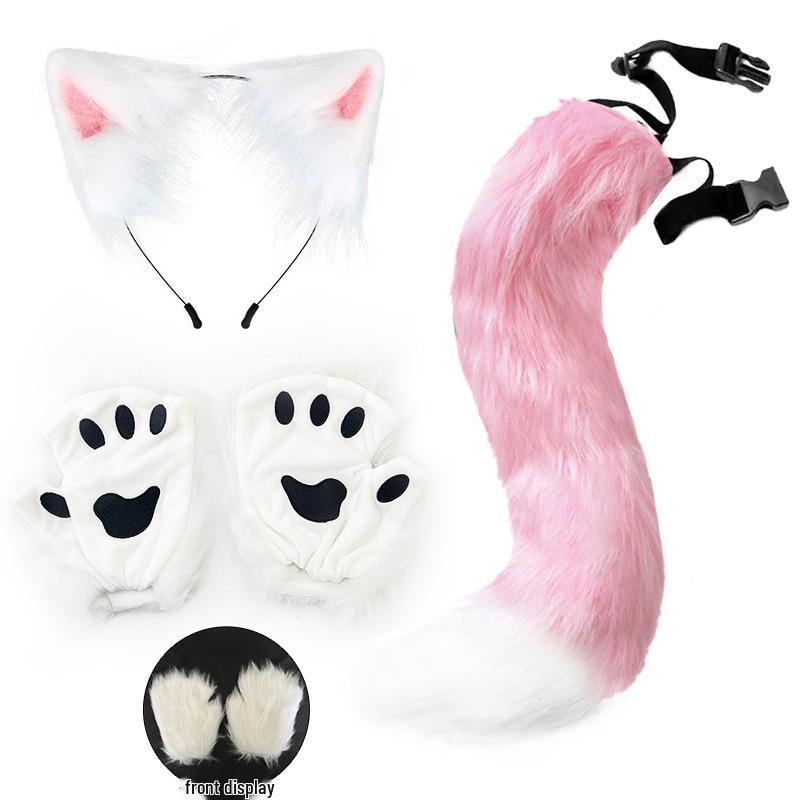 Mănuși de pluș Cosplay – Gheară de urs și lăbuță de pisică, cu degete tăiate – Accesorii drăguțe de Halloween