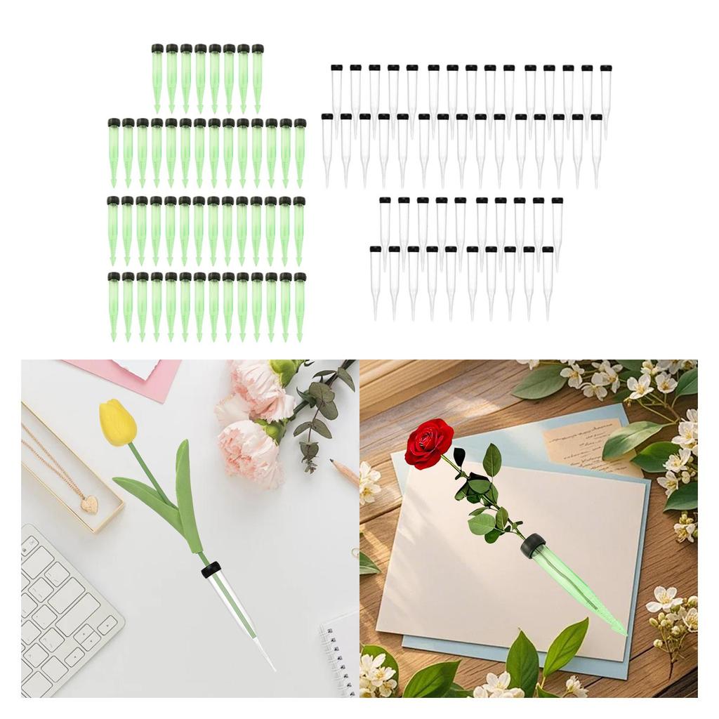 Floral Arrangement Supplies Plastic Water Tubes with Cap Flower Vials for Crafts and Fresh Flower Bouquets